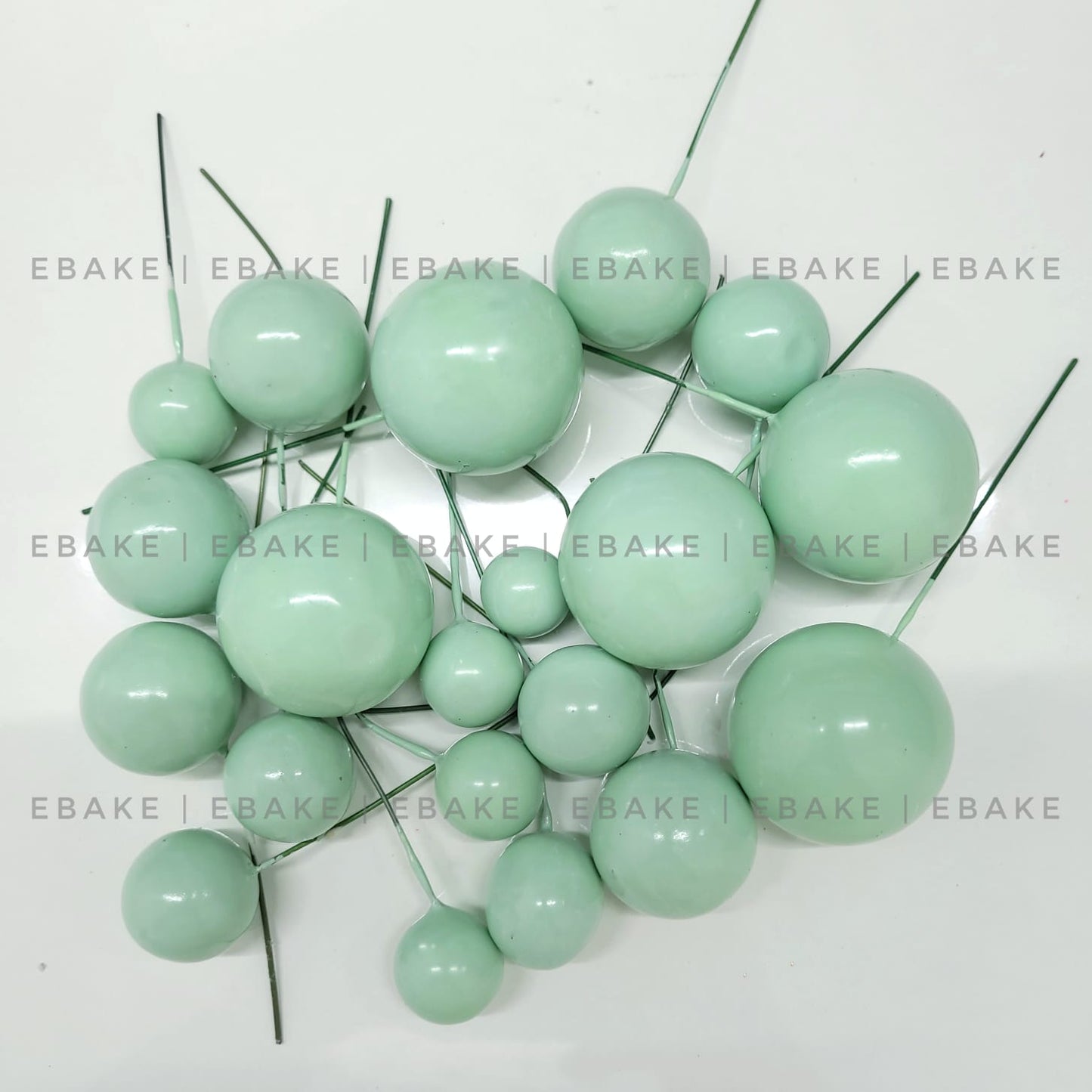 Pastel Green Faux Balls - Set Of 20 Pieces