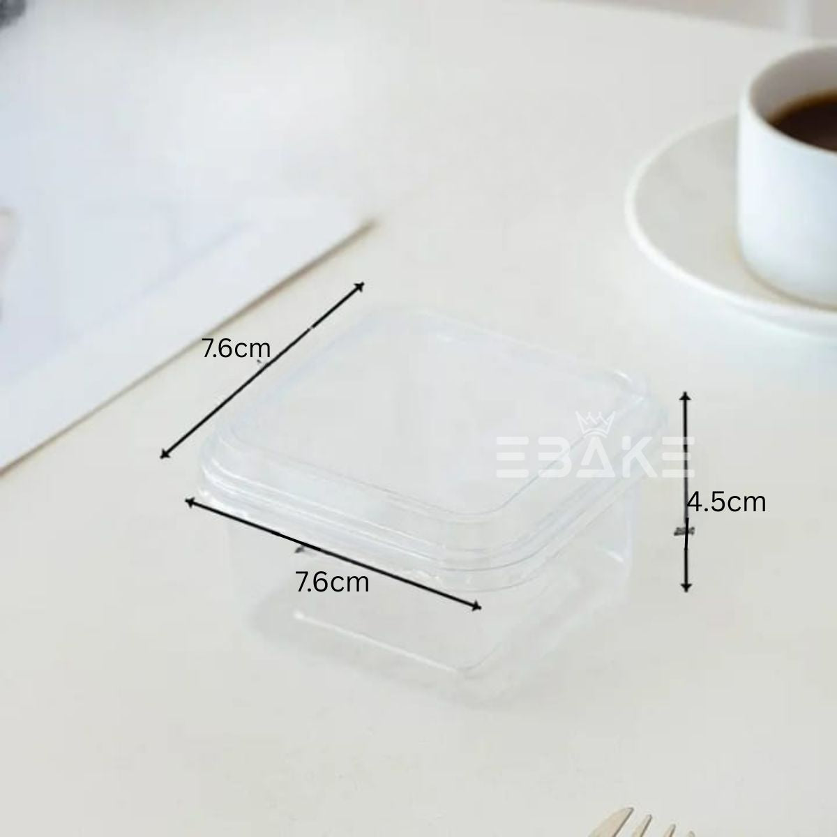 Square PET Plastic Disposable Clear Container With Lid For Desserts