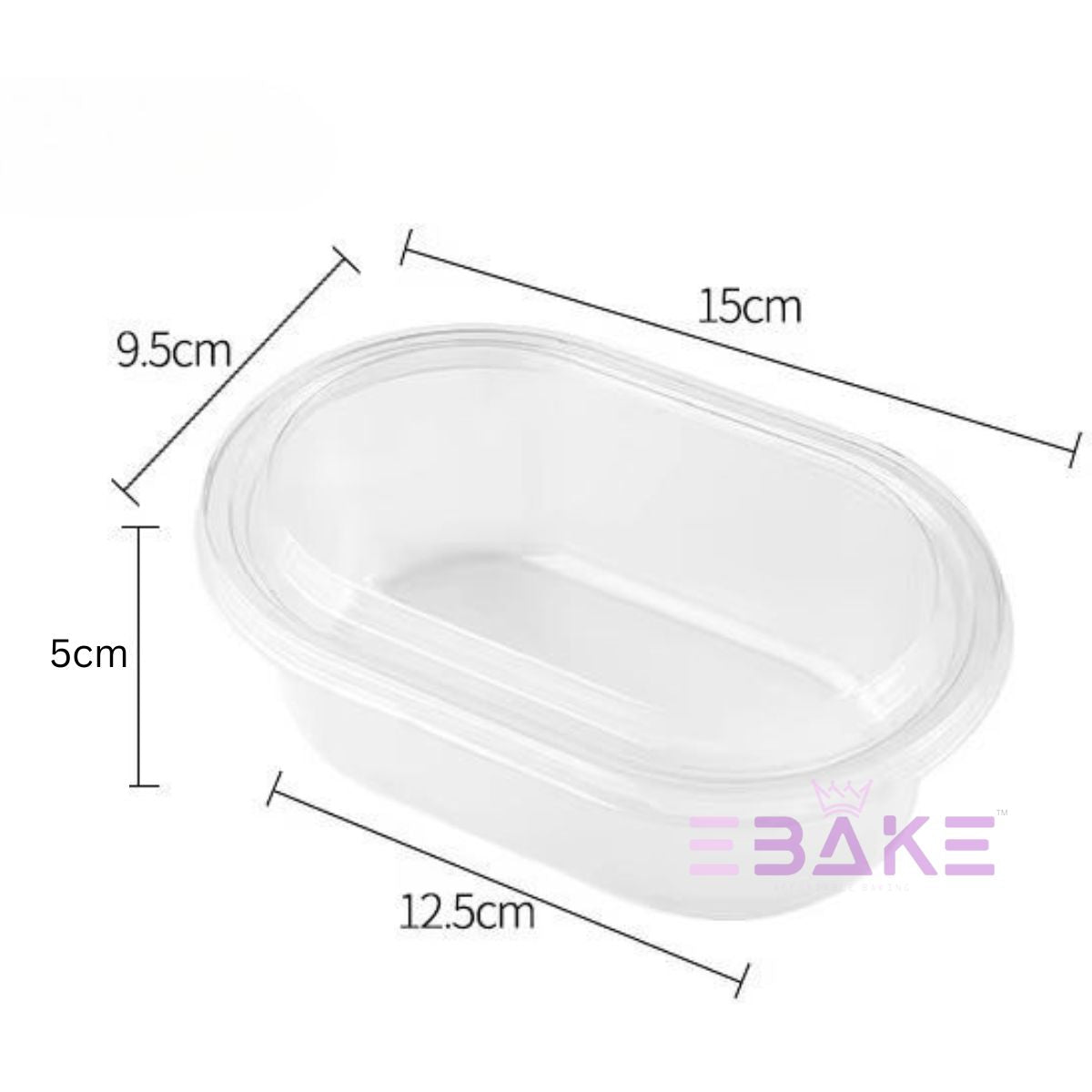 Oval PET Plastic Disposable Clear Container With Lid For Desserts