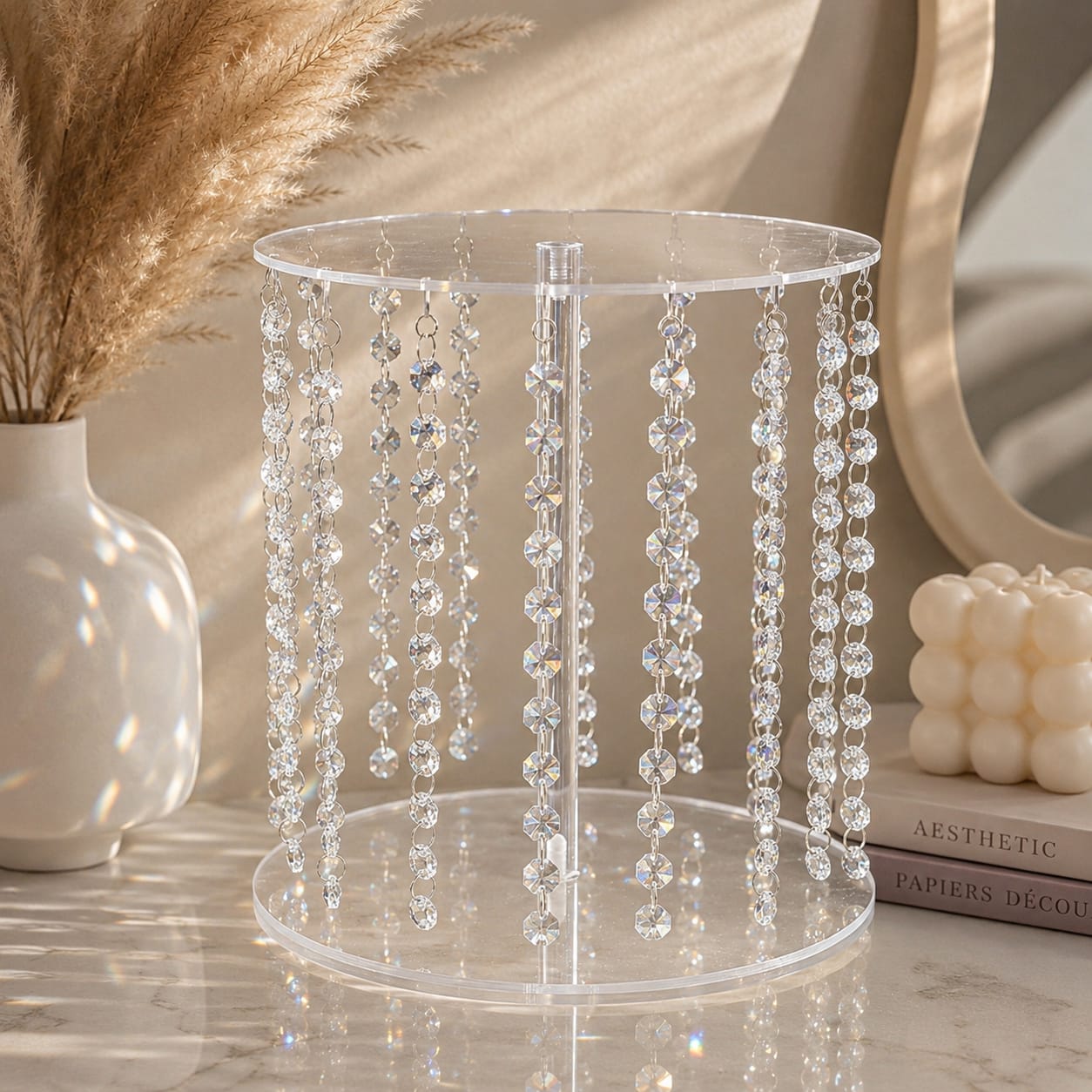 Crystal Cake Spacer (Cake Separator) for Wedding / Engagement Cakes 10 Inch