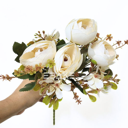 A1654 White Peony Bunch With Fillers