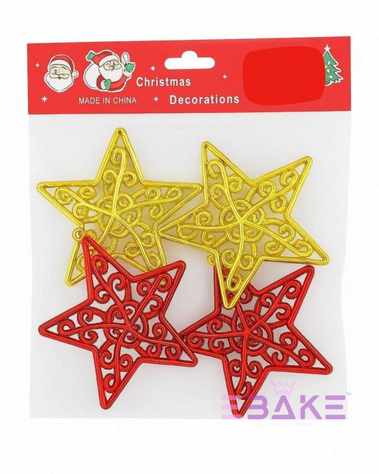 Christmas Stars /Christmas Tree Ornaments 9251 Red & Golden