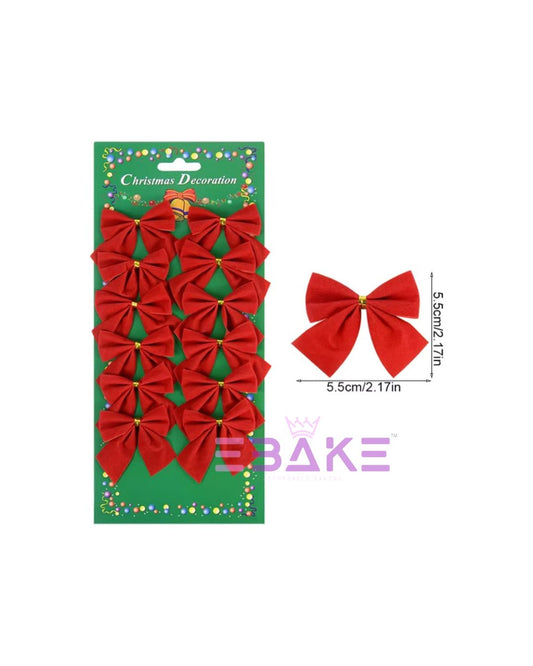 Velvet Mini Bows Red (Set of 12) 9019 Christmas Decoration Bows