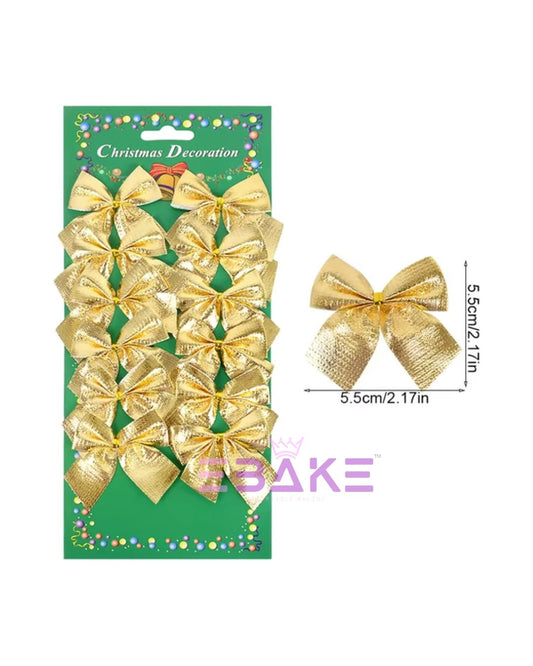 Golden Mini Bows (Set of 12) 9019 Christmas Decoration Bows