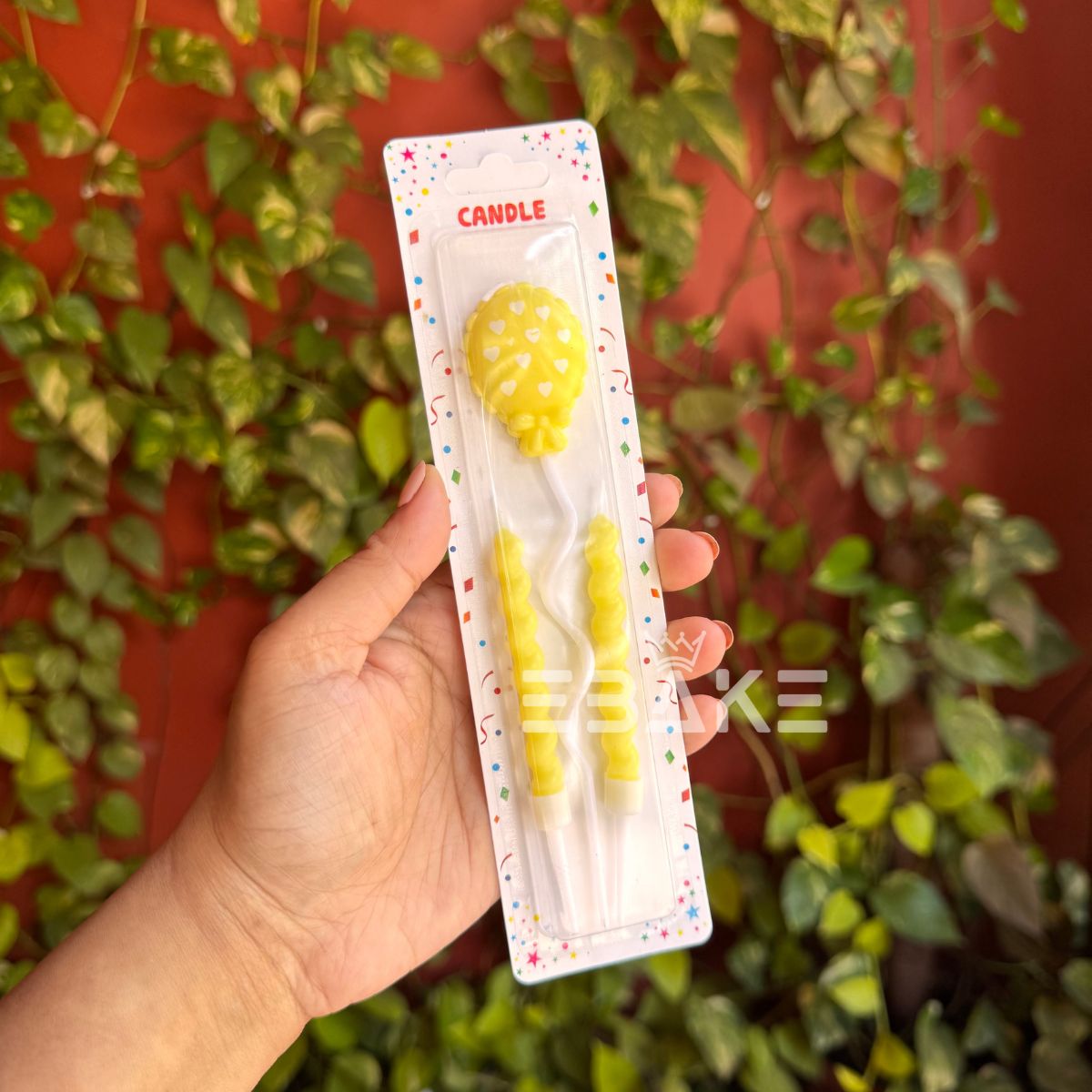 Balloon & Twisted Candle Set - Yellow