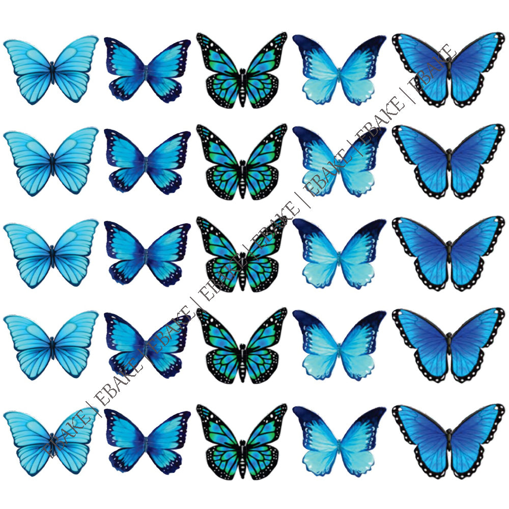 Edible Wafer Butterflies - B05 (28 Pieces)