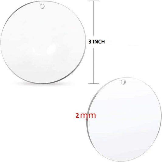Acrylic Clear Blanks for DIY and Customisation (With Hole) Single Piece