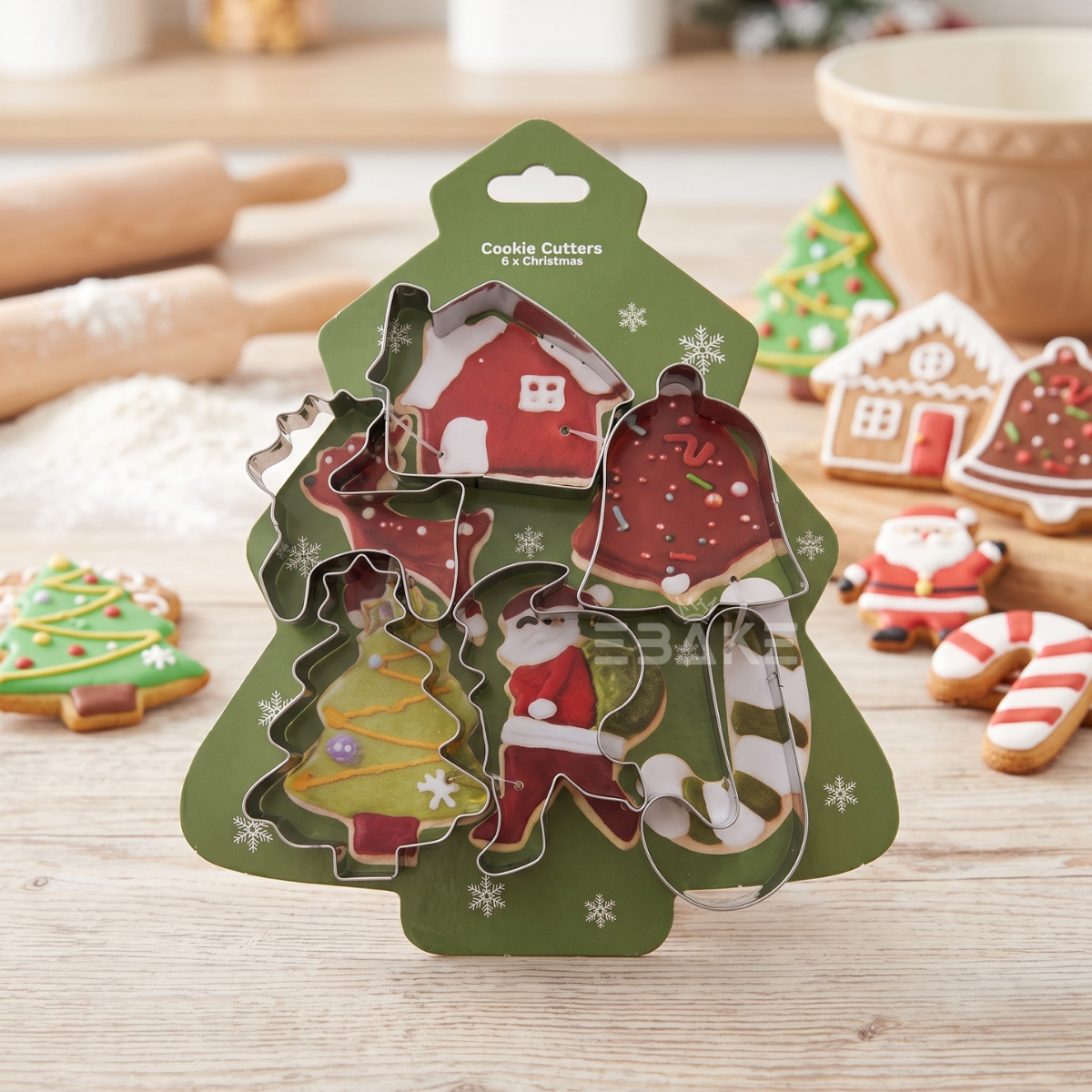 6 Pcs Christmas Cookie Cutter Set / Fondant Cutter Stainless Steel