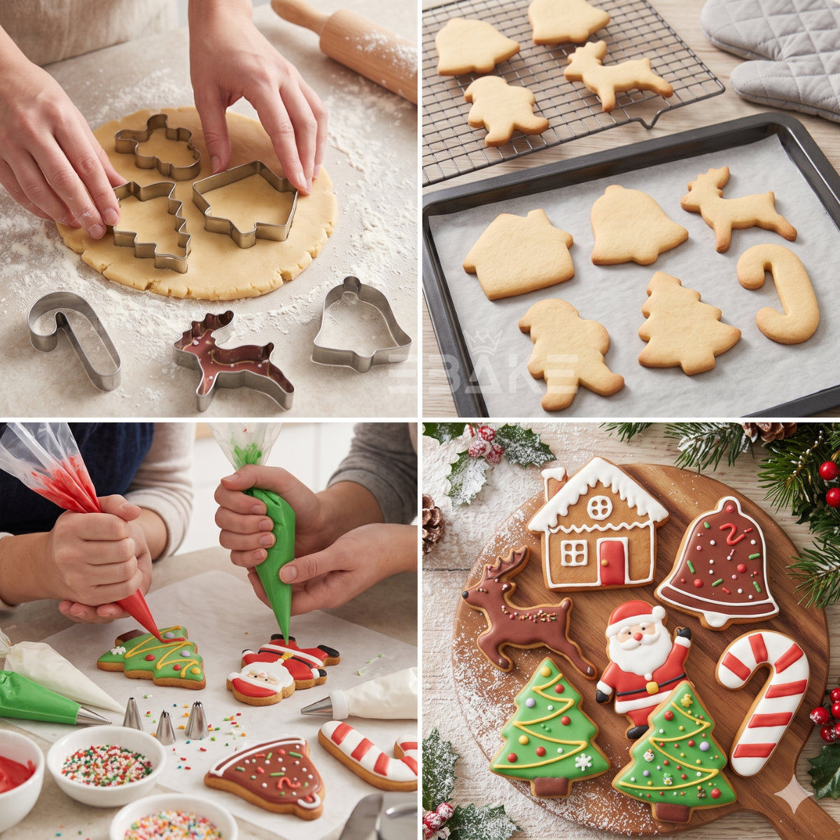 6 Pcs Christmas Cookie Cutter Set / Fondant Cutter Stainless Steel