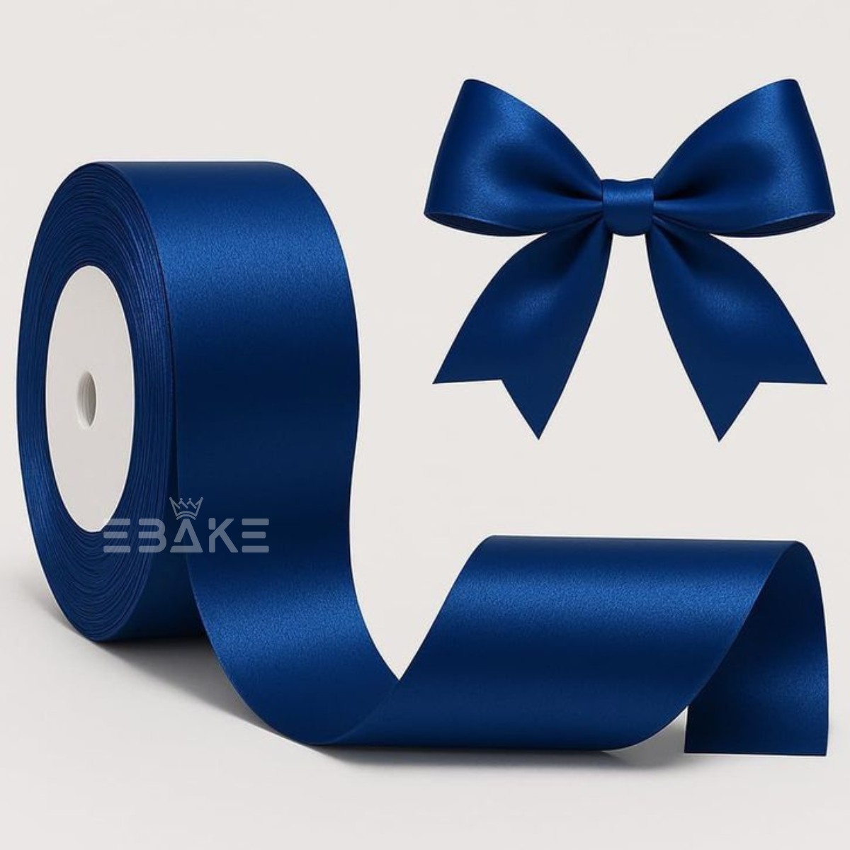 Dark Blue Satin Ribbon 1 Inch (Single Piece)