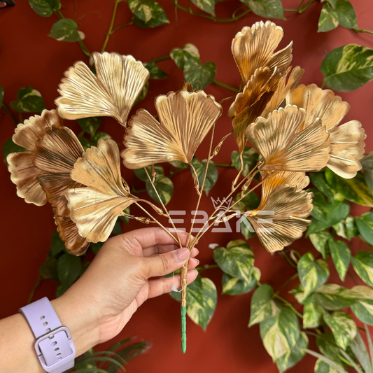 Large Ginkgo Leaf Bunch Golden A1210