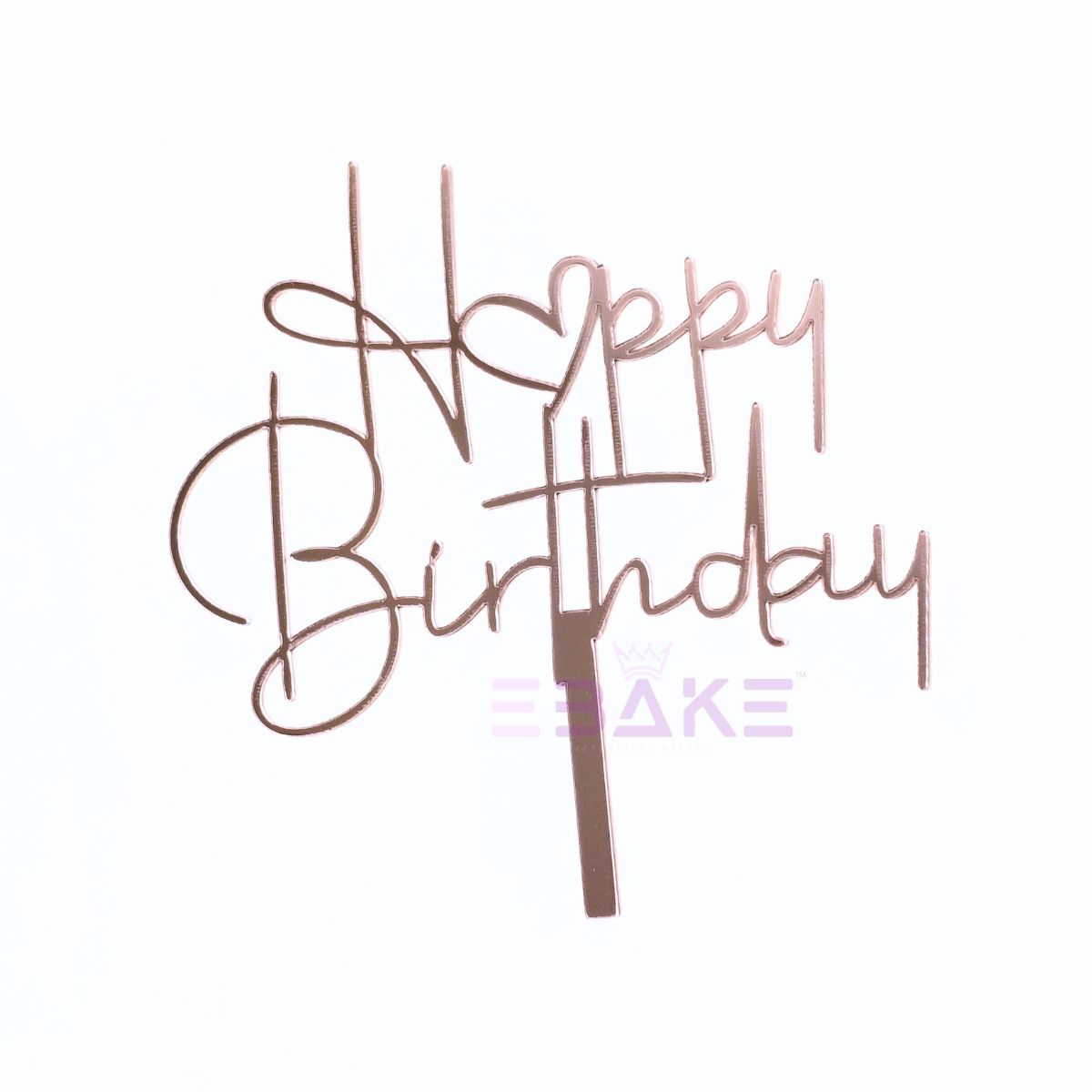 Happy Birthday Cake Topper (Rose Gold)