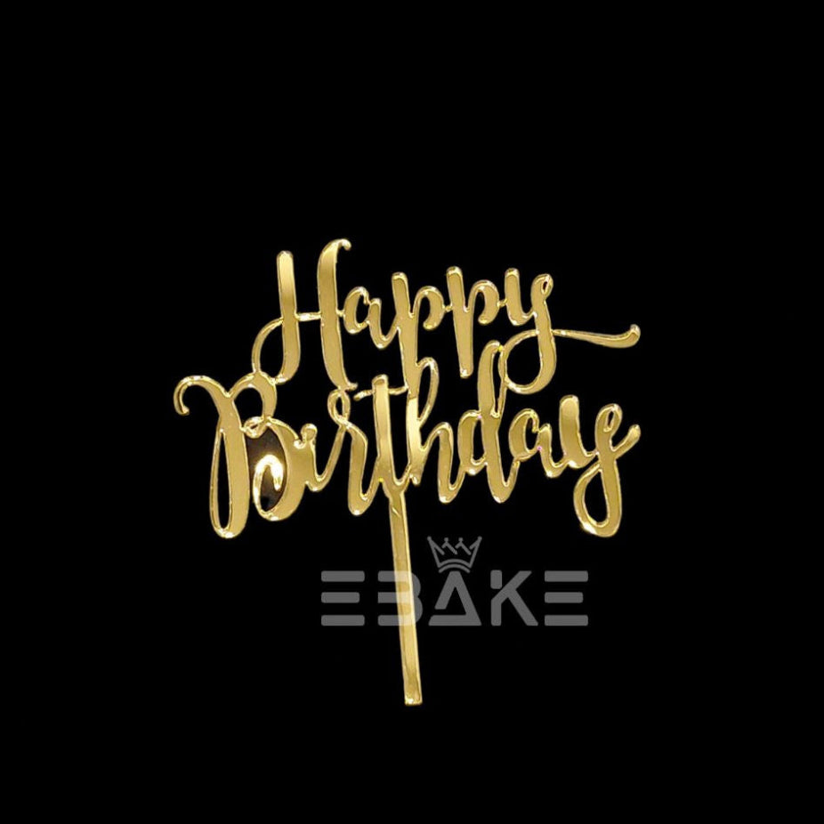 Happy Birthday Mini Topper Golden