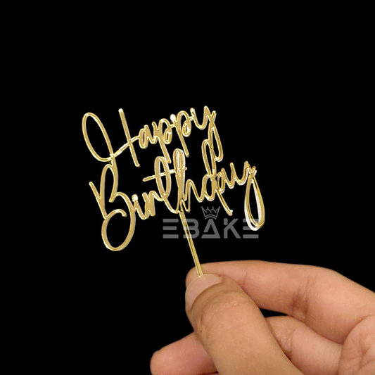 Happy Birthday Mini Topper Golden