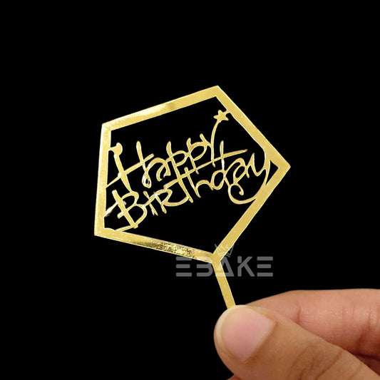 Happy Birthday Mini Topper Golden