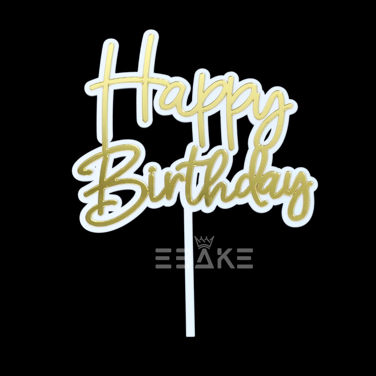 Happy Birthday Double Color Cake Topper