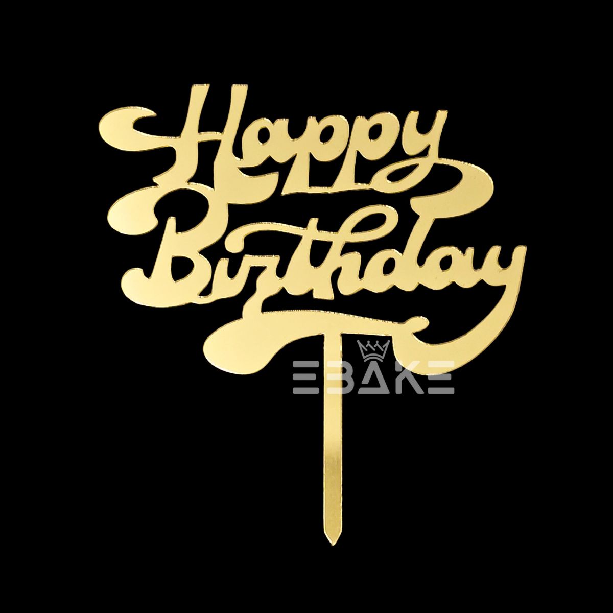 Happy Birthday Cake Topper Golden new