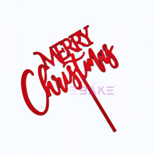 Merry Christmas Cake Topper MDF