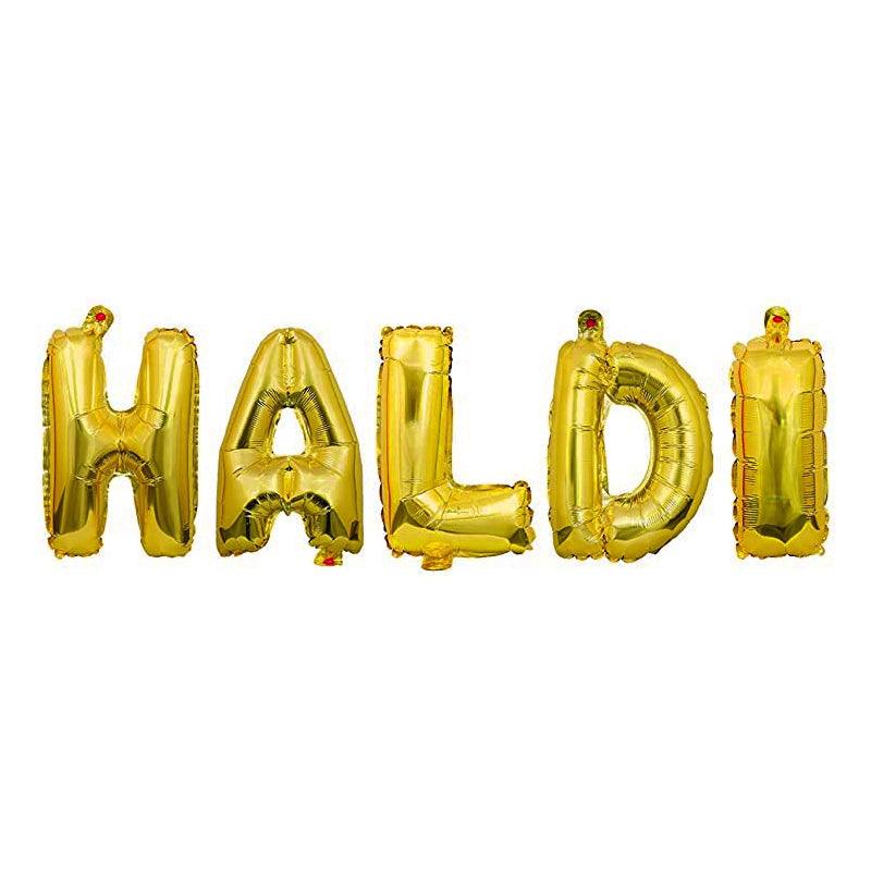 Haldi Foil Balloon Gold 16 Inch