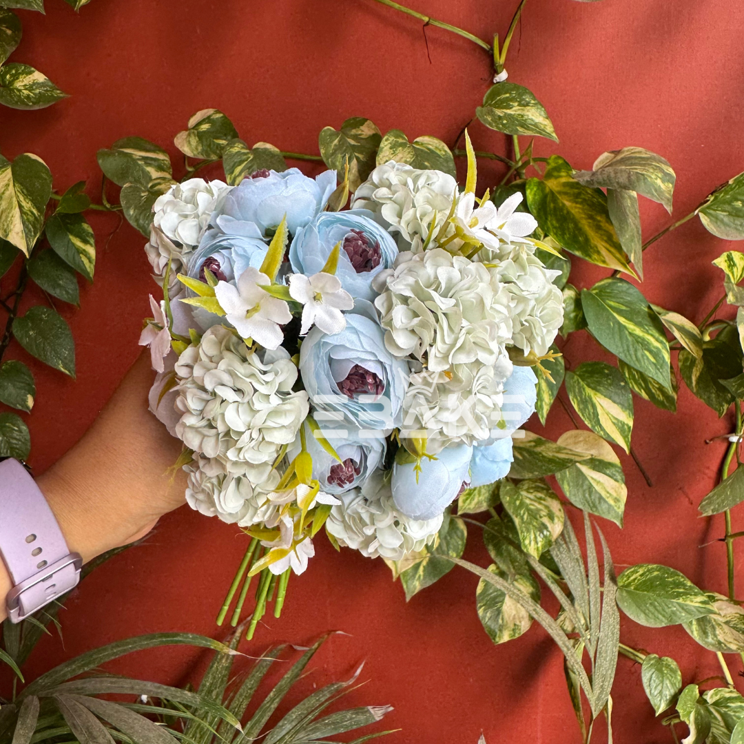 A1024 Peony & Hydrangea Bunch Blue (Peonies, Hydrangea & Fillers)