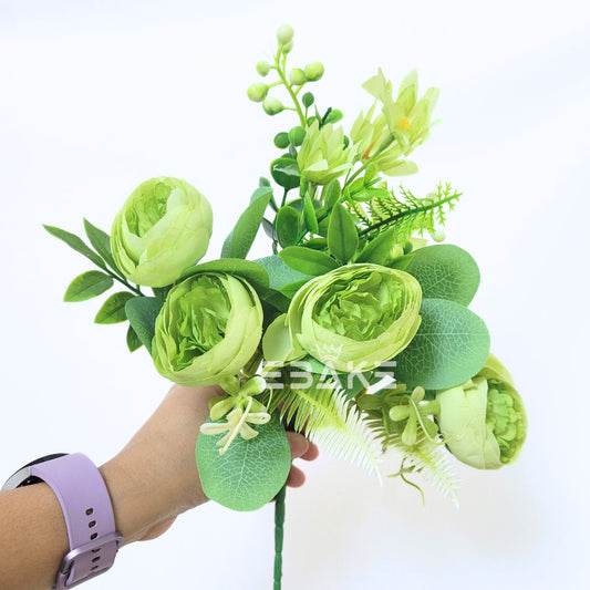 A1561 Peony Bunch (4 Peony With Fillers) Green