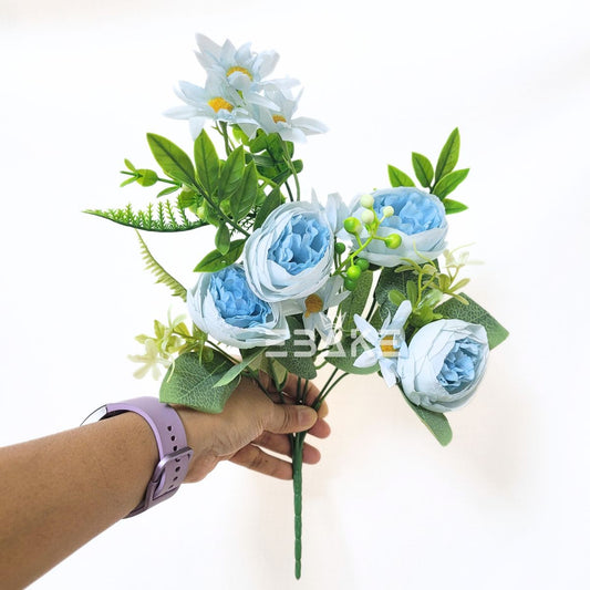 A1560 Peony Bunch (4 Peony With Fillers) Light Blue