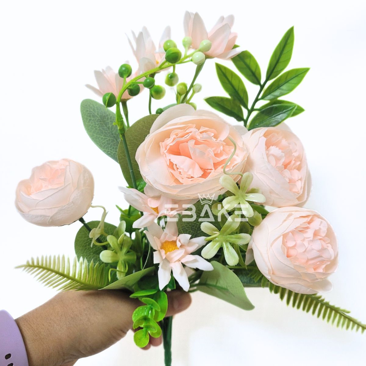 A1556 Peony Bunch (4 Peony With Fillers) Light Peach