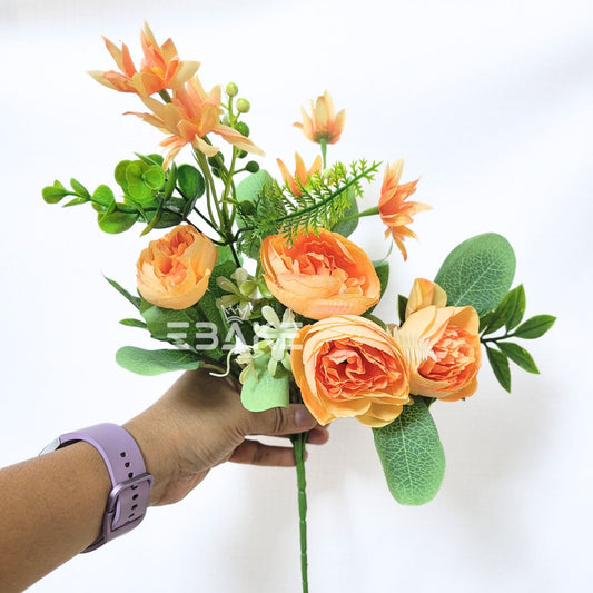 A1559 Peony Bunch (4 Peony With Fillers) Orange