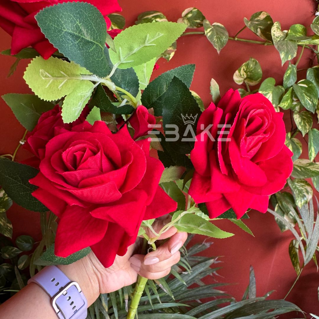 A1224 Premium Velvet Rose Bunch (5 Roses With Fillers)