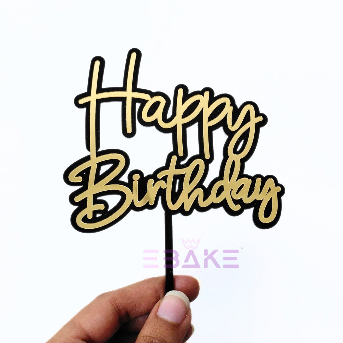 Happy Birthday Double Color Cake Topper