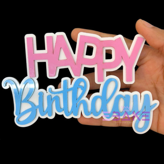 Double Colour Happy Birthday Cutout/Charm