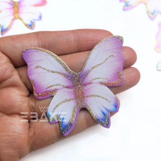 Colorful Paper Butterflies With Gold Glitter Foldable (Set of 10 Pieces)