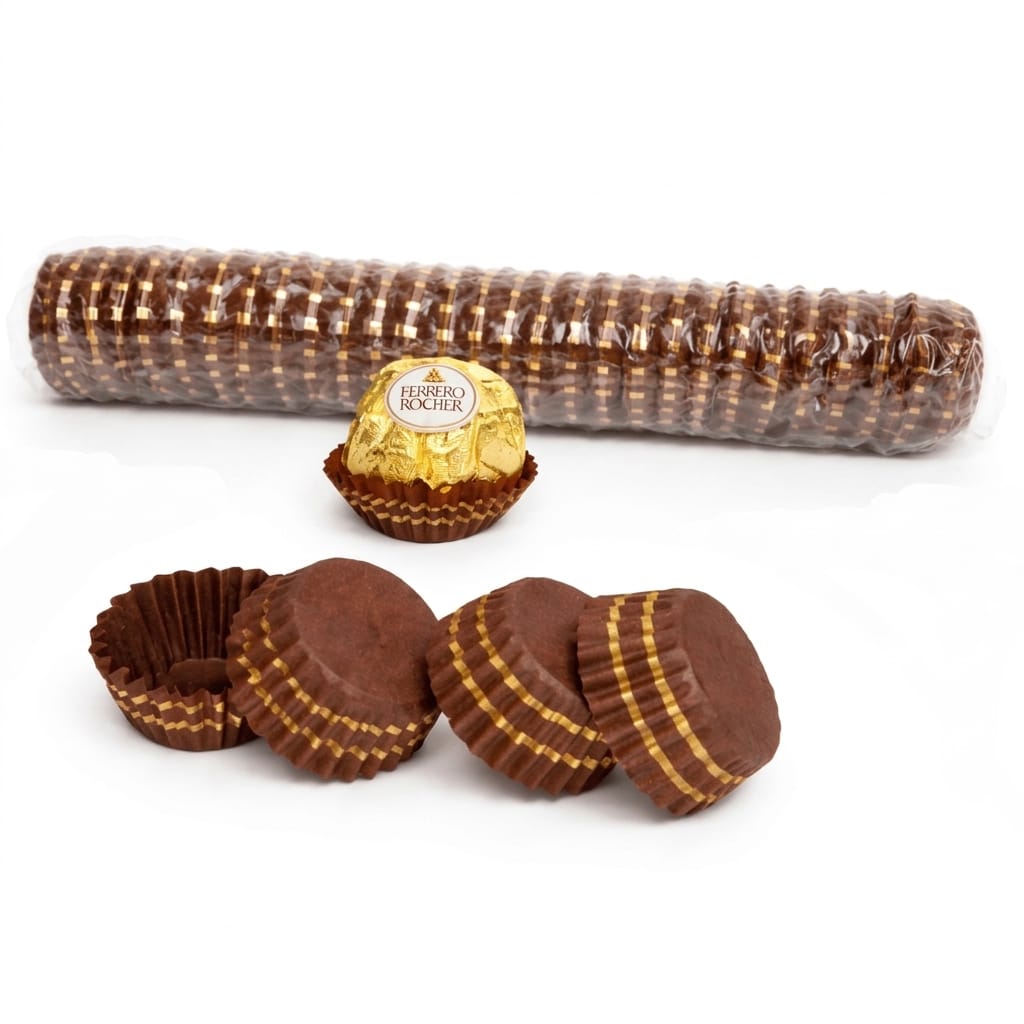 Ferrero Rocher Brown Chocolate Liner (100 Pieces) Truffle Liner - Chocolate Paper Cups