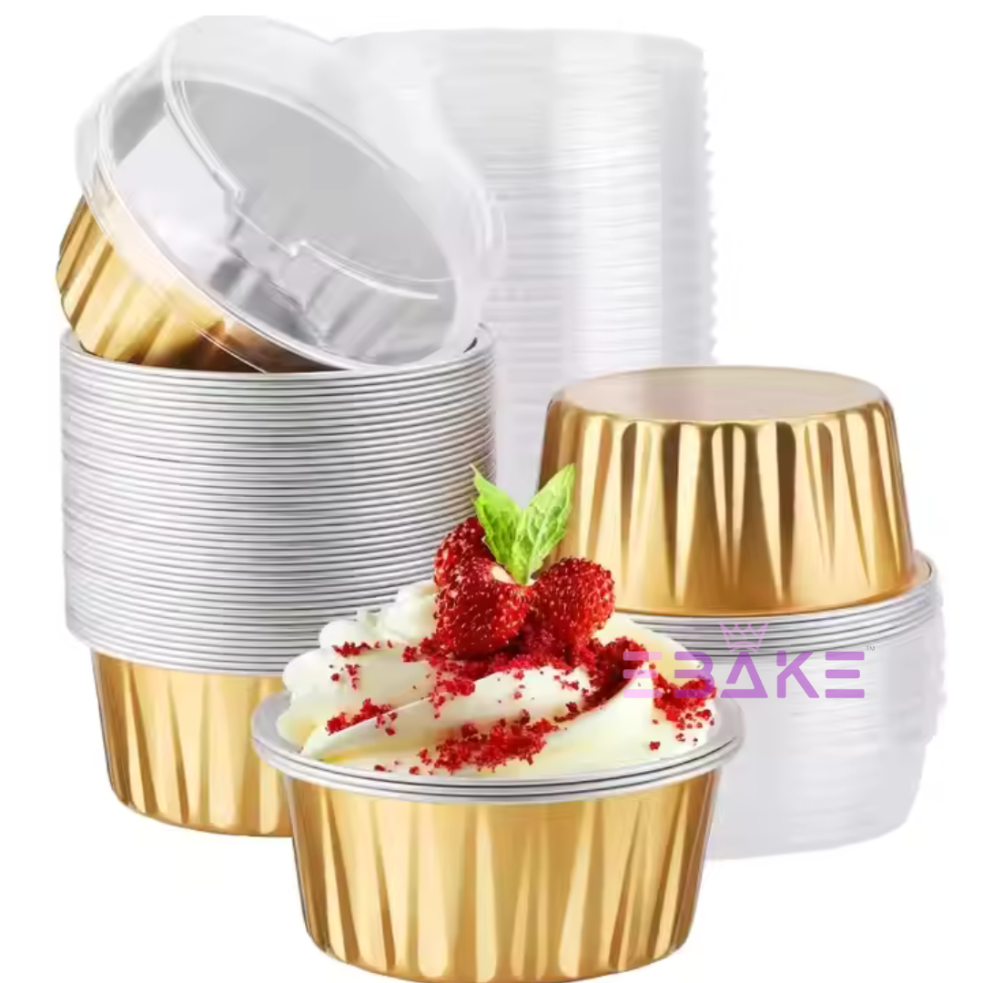 Aluminium Foil Baking Cups With Lids