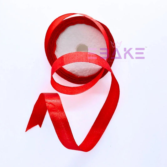 Red Satin Ribbon 0.5 Inch (Single Piece)