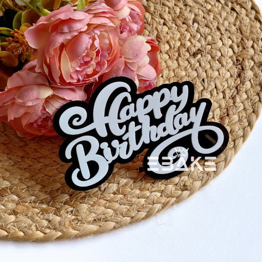 Double Colour Happy Birthday Cutout/Charm
