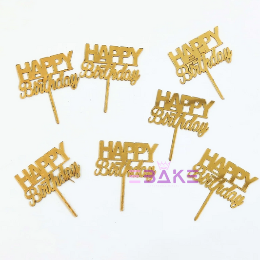 Happy Birthday Mini Topper- 2" (Set of 10 Pieces)