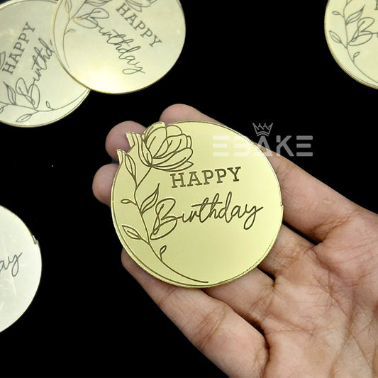 Happy Birthday Coin Topper 2" (Cake Disc) - Set of 10