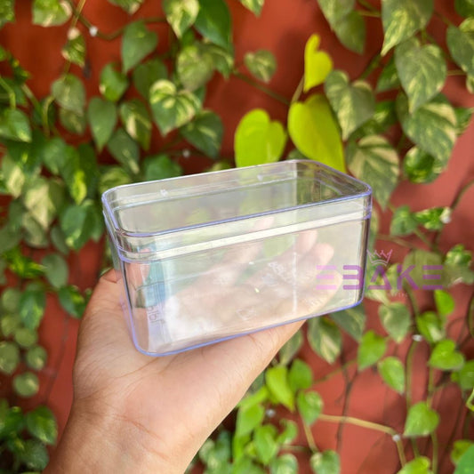 200ml Rectangle Acrylic Dessert Box / Cake Tub (With Lid) 10.2X6X5.2cm