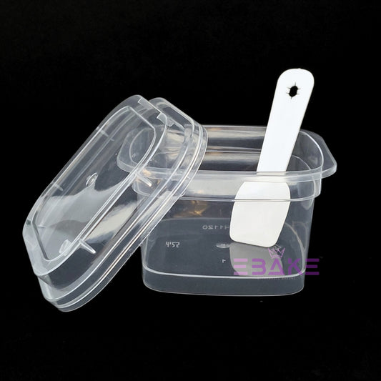 Square PET Plastic Disposable Clear Container With Lid & Spoon For Desserts