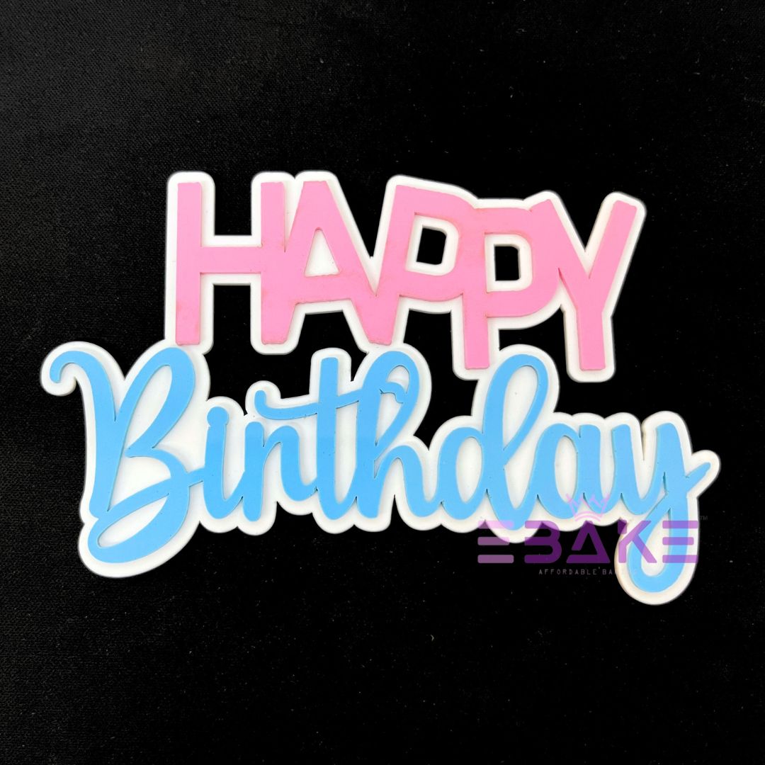 Double Colour Happy Birthday Cutout/Charm