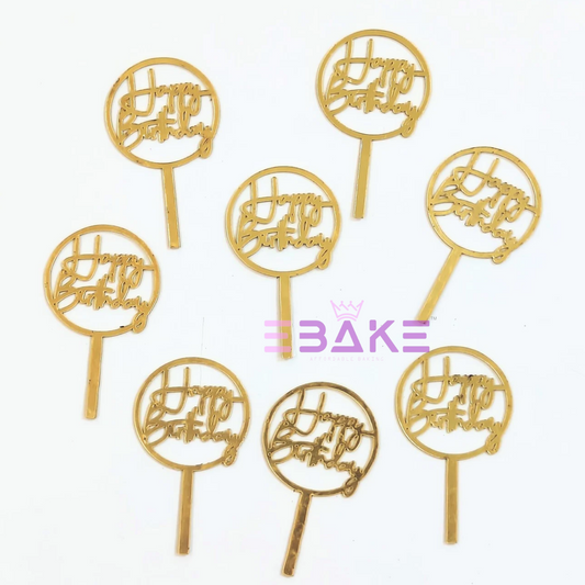 Happy Birthday Mini Topper- 2" (Set of 10 Pieces)