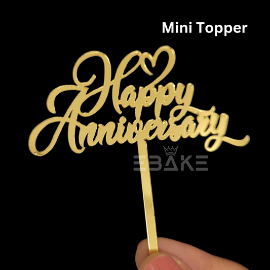 Happy Anniversary Mini Topper Gold