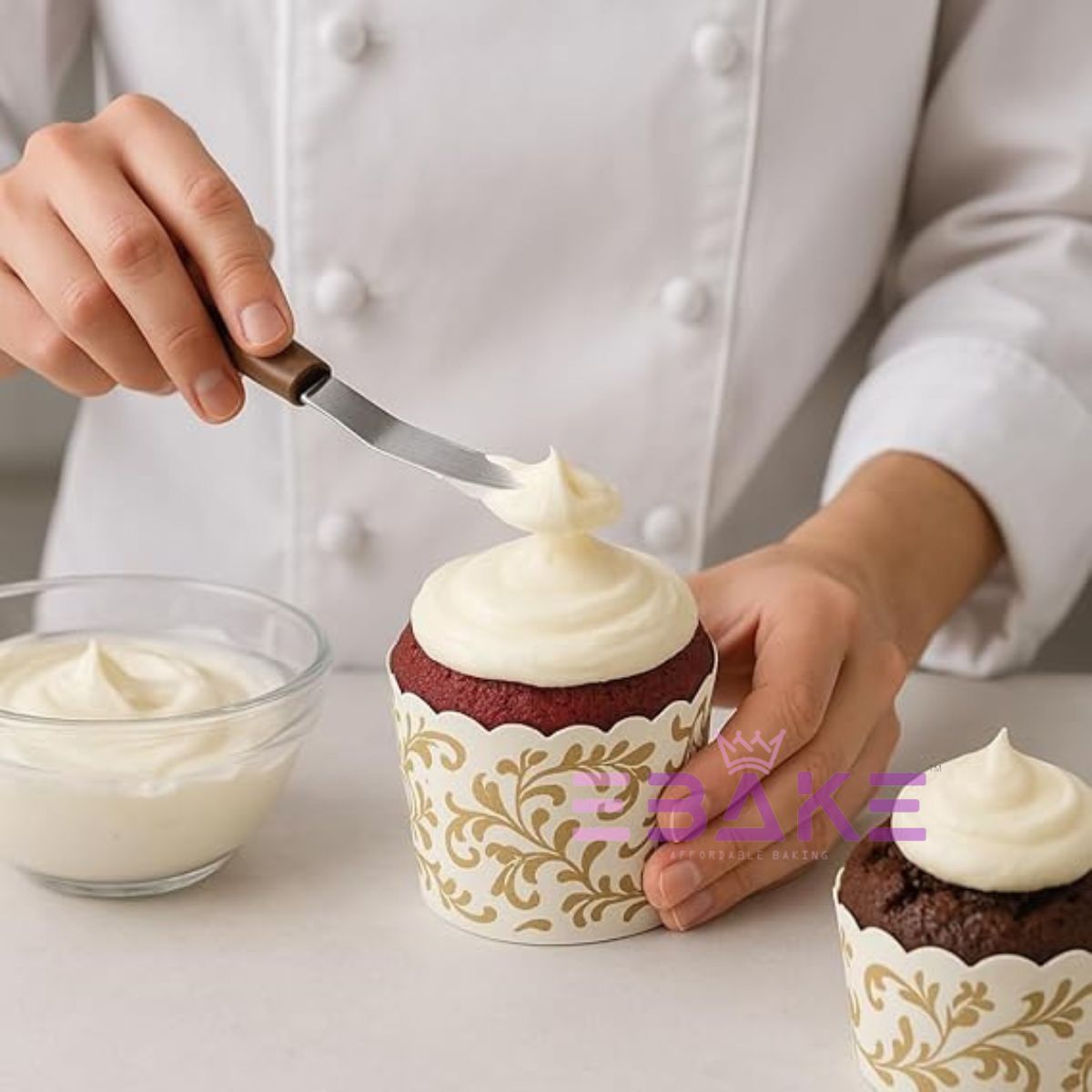 Floral Paper Muffin Cup White - Set Of 50 Pieces (Medium)
