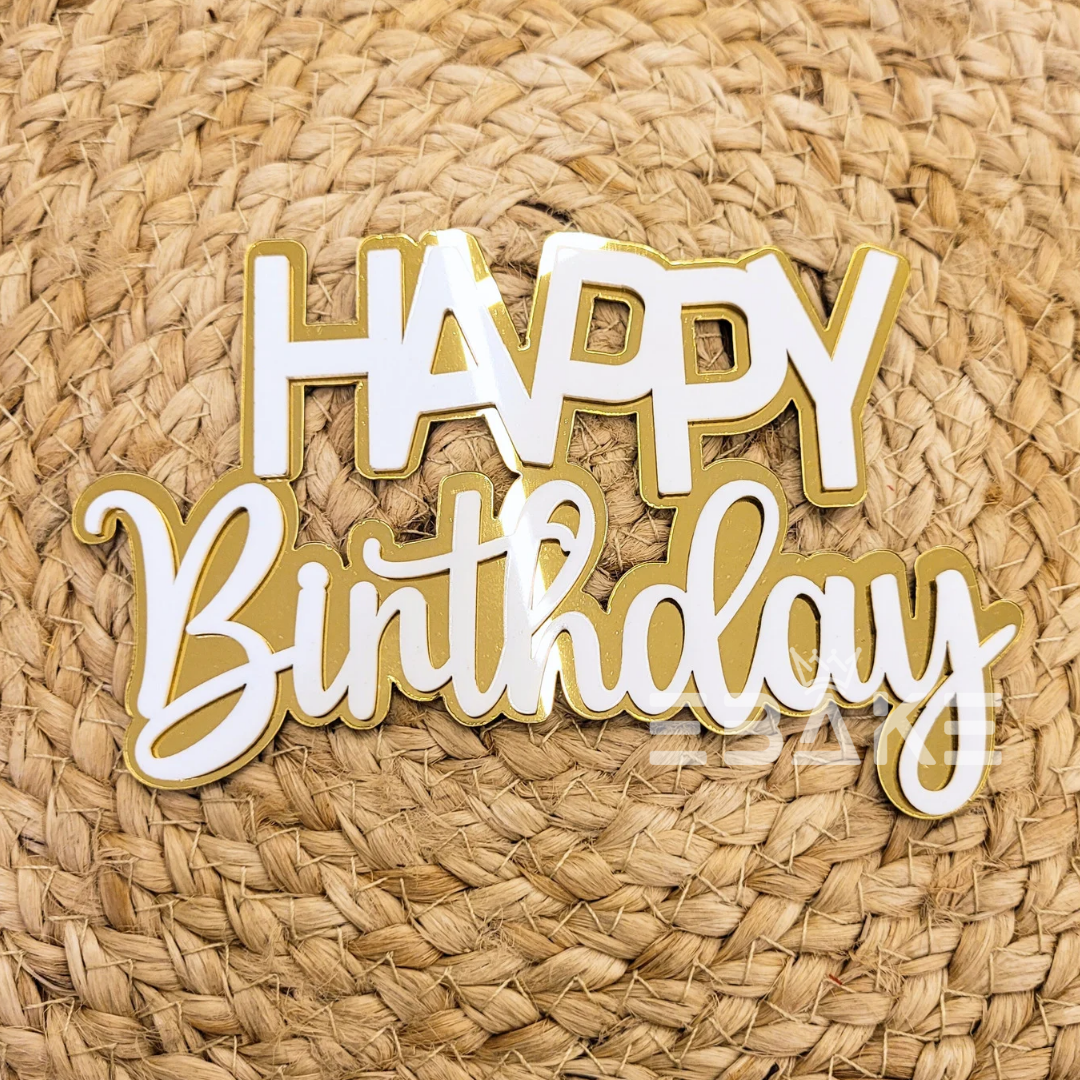 Double Colour Happy Birthday Cutout/Charm