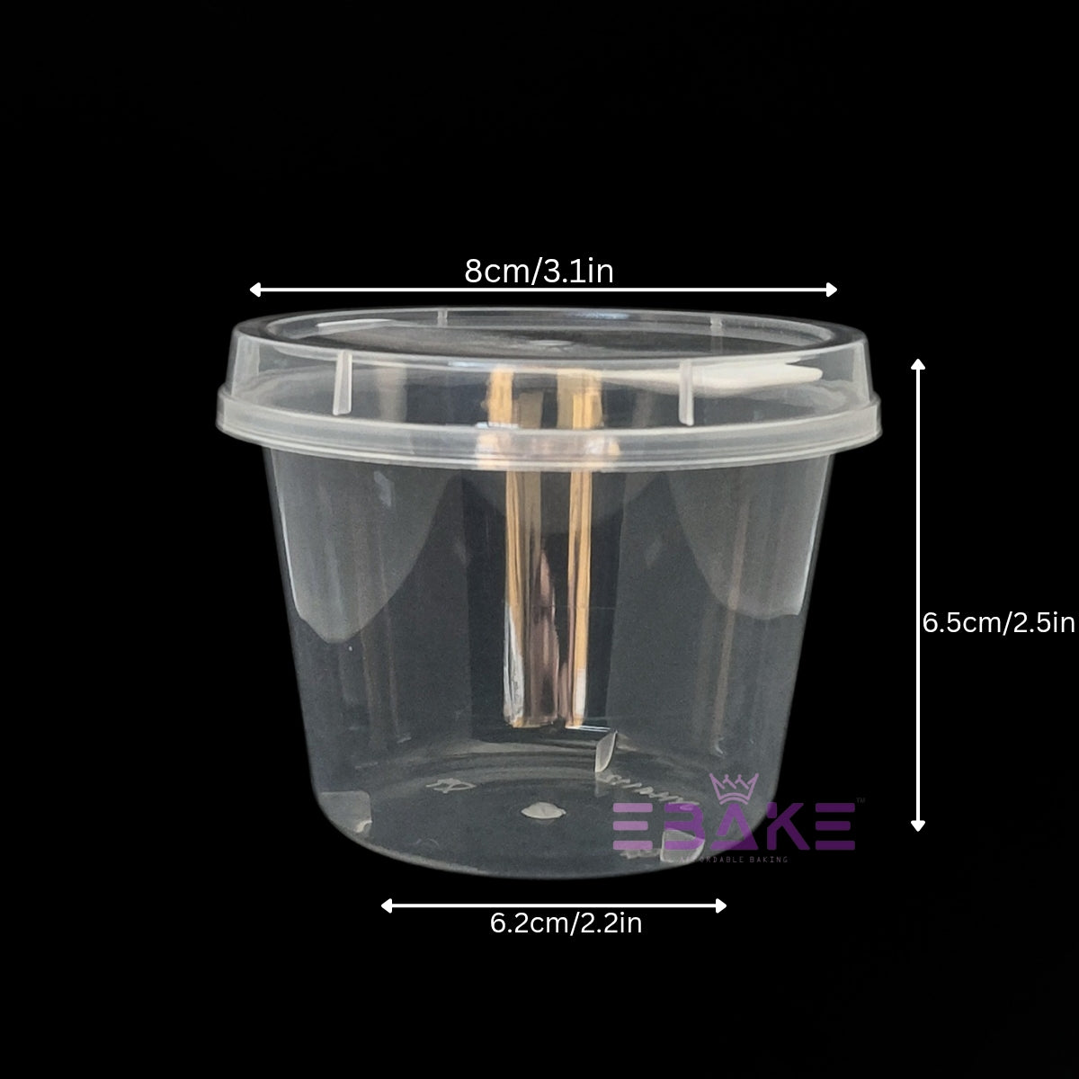 Round PET Plastic Disposable Clear Container With Lid & Spoon For Desserts