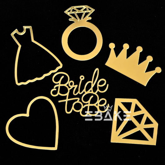 Bridal Shower Acrylic Set (6 Pieces) Bride to be