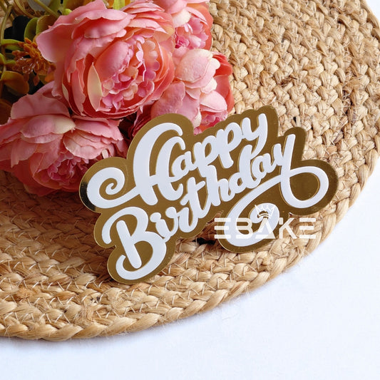 Double Colour Happy Birthday Cutout/Charm