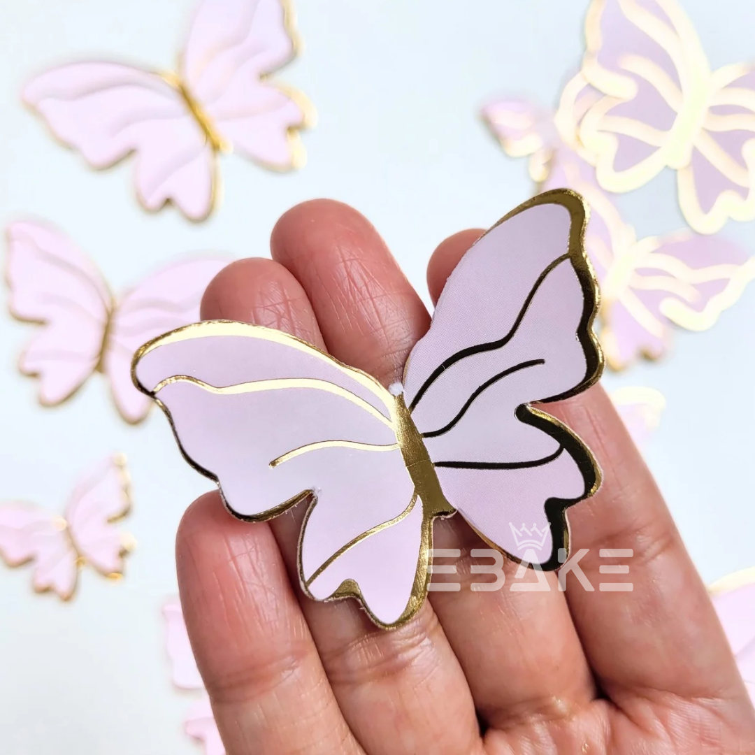 Light Pink Paper Butterflies - Foldable (Set of 10 Pieces)