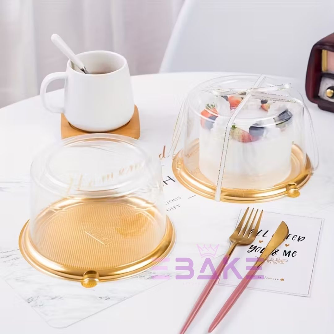 Round Cake Box/Pastry Box With Transparent Lid  (Set of 5)